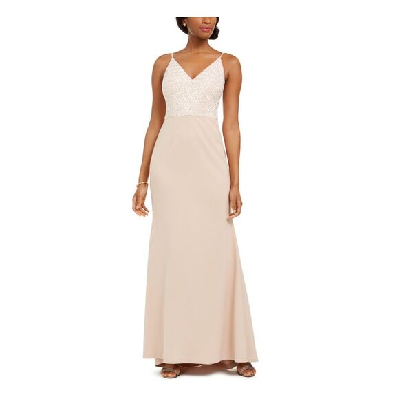 VINCE CAMUTO Womens Spaghetti Strap V Neck Full-Length Evening Fit + Flare Dress VINCE CAMUTO Womens Spaghetti Strap V Neck Full-Length Evening Fit + Flare Dress